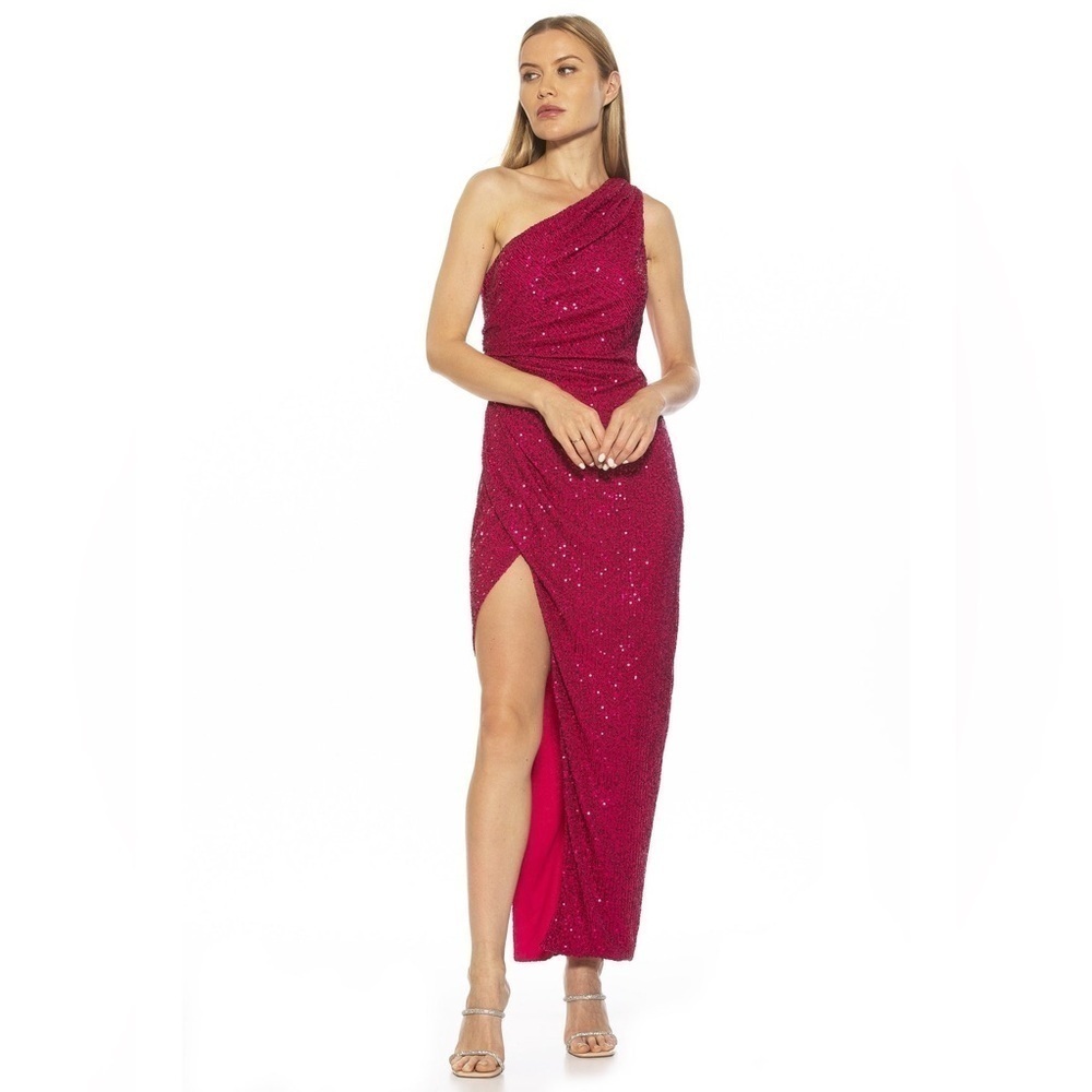 ALEXIA ADMOR ALESSI SEQUIN GOWN Maxi Dress Pink NWT Size 8 💗